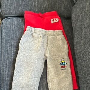GAP Red Sweatpants & Rip Curl Gray Joggers